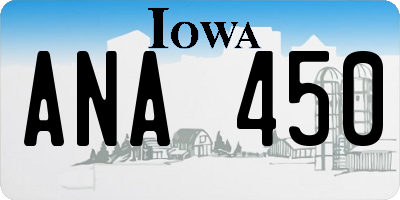 IA license plate ANA450