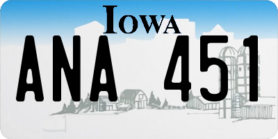 IA license plate ANA451