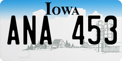 IA license plate ANA453