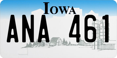 IA license plate ANA461