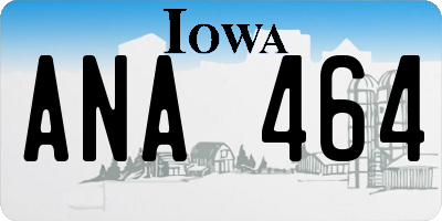 IA license plate ANA464