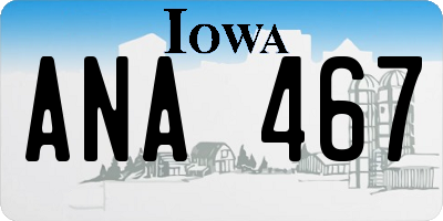 IA license plate ANA467