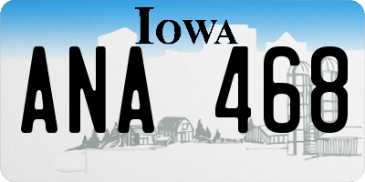 IA license plate ANA468