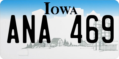 IA license plate ANA469