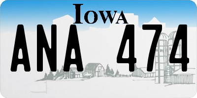 IA license plate ANA474