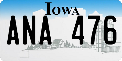 IA license plate ANA476