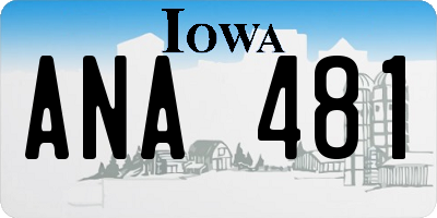 IA license plate ANA481