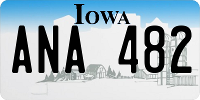 IA license plate ANA482