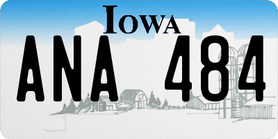 IA license plate ANA484