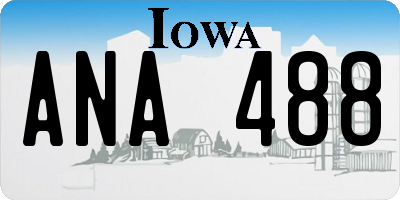 IA license plate ANA488