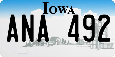 IA license plate ANA492