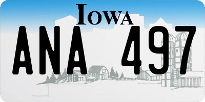 IA license plate ANA497