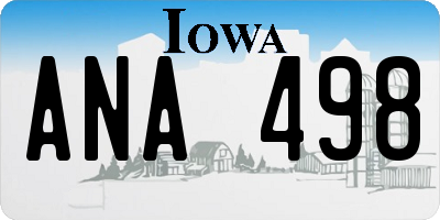 IA license plate ANA498