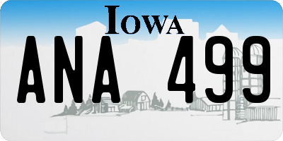 IA license plate ANA499