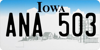 IA license plate ANA503