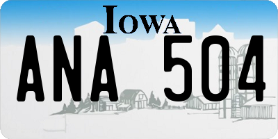 IA license plate ANA504