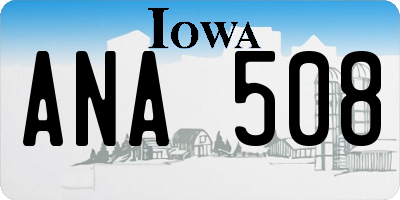 IA license plate ANA508