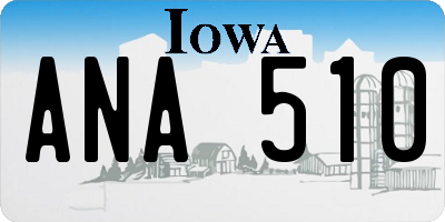 IA license plate ANA510