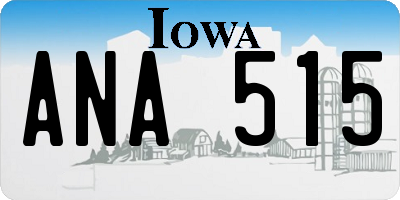 IA license plate ANA515