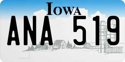 IA license plate ANA519