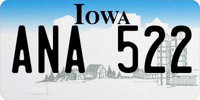 IA license plate ANA522