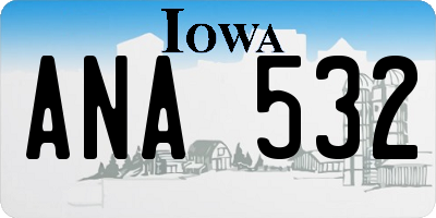 IA license plate ANA532