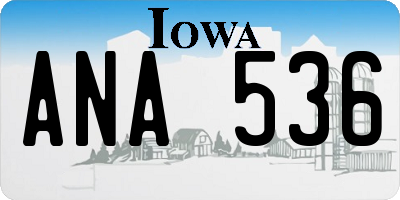 IA license plate ANA536