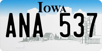 IA license plate ANA537