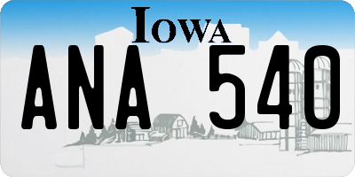 IA license plate ANA540