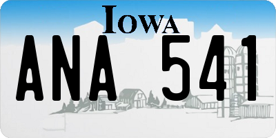 IA license plate ANA541