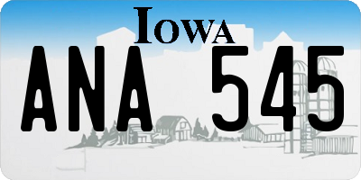 IA license plate ANA545