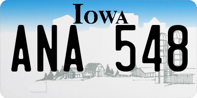 IA license plate ANA548