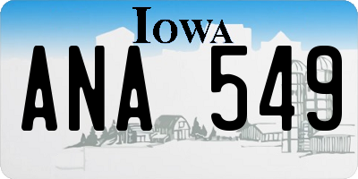IA license plate ANA549