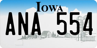 IA license plate ANA554