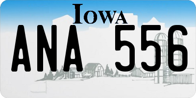 IA license plate ANA556