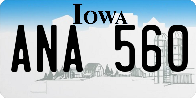 IA license plate ANA560