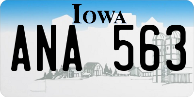 IA license plate ANA563