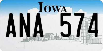 IA license plate ANA574