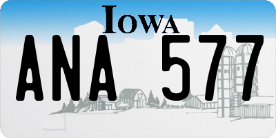 IA license plate ANA577