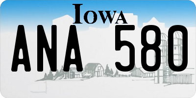 IA license plate ANA580