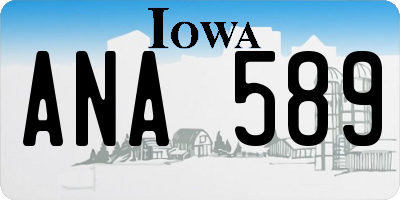 IA license plate ANA589