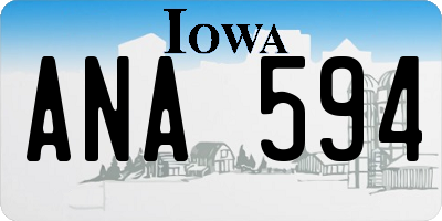 IA license plate ANA594