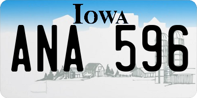 IA license plate ANA596