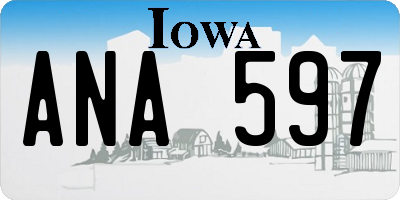 IA license plate ANA597