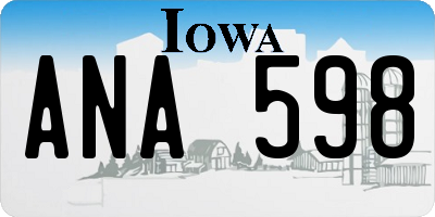 IA license plate ANA598