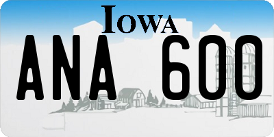 IA license plate ANA600