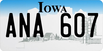 IA license plate ANA607