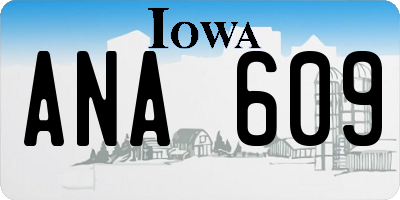 IA license plate ANA609
