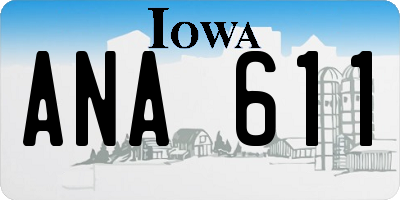 IA license plate ANA611