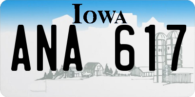 IA license plate ANA617